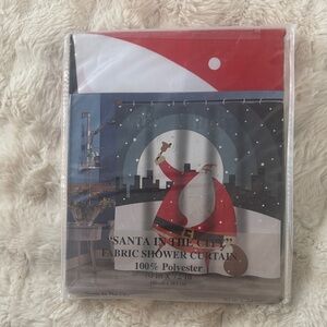 Amazon Essentials Santa in the City Shower Curtain - Red, White, Blue